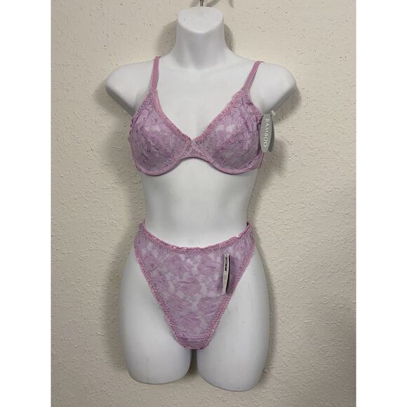 MARIE HELENE MILLER NY Other - 90's Rare Vintage Early BAMBOO HELENE MILLER NY Sexy Lace Bra 34A Panties Sm Set